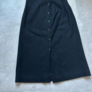VINATAGE SIR Brand Womens Elegant Black Button-Down Skirt Sz Small